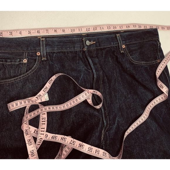 NWOT Mens LEVI Jeans 501 Original Size 46x31 Straight Leg Button Fly Dark Wash - Picture 11 of 14